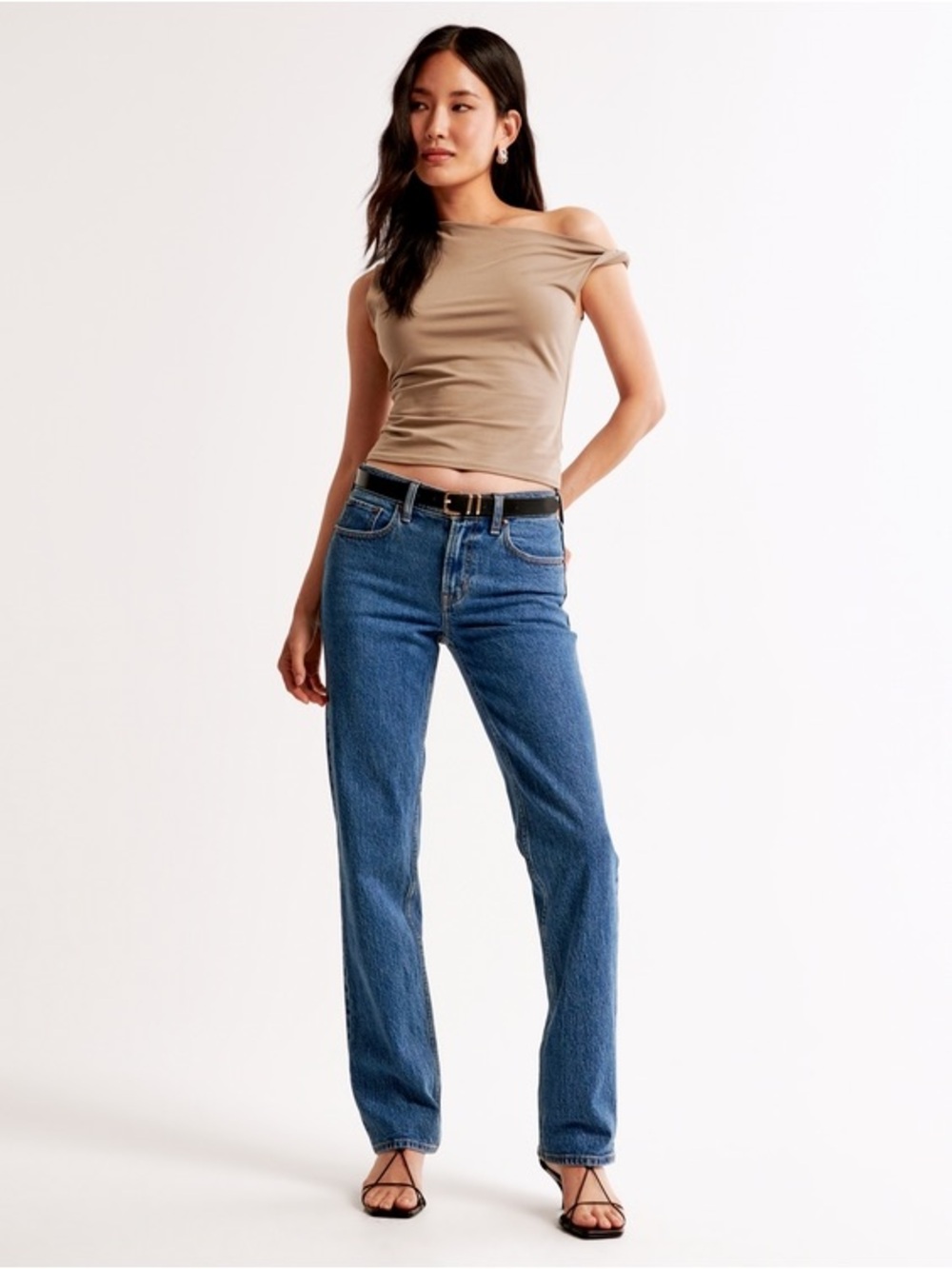 Abercrombie Mid Rise 90s Straight Dark Marble